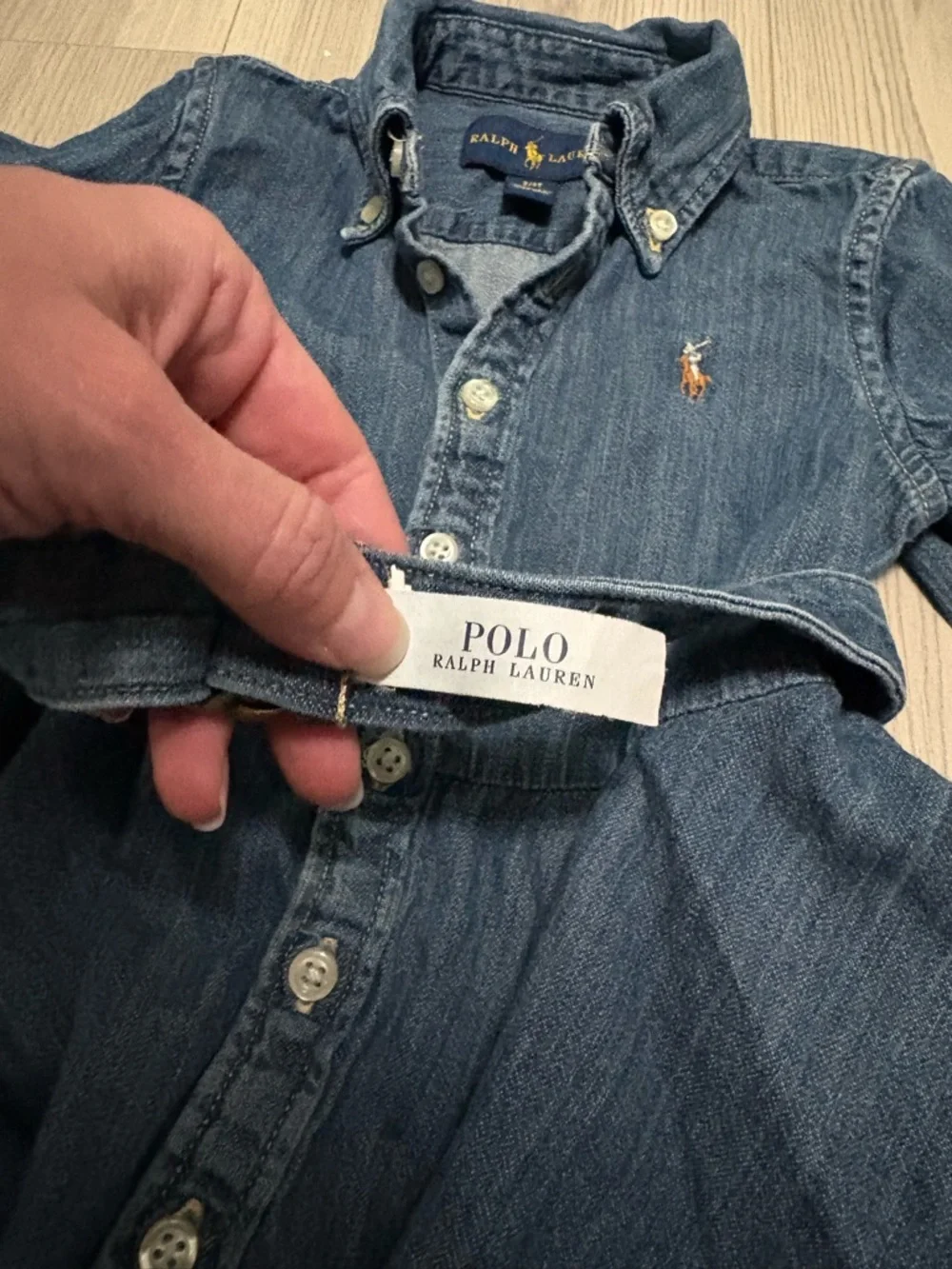Ralph Lauren Belted Cotton Denim Shirtdress Size 2T